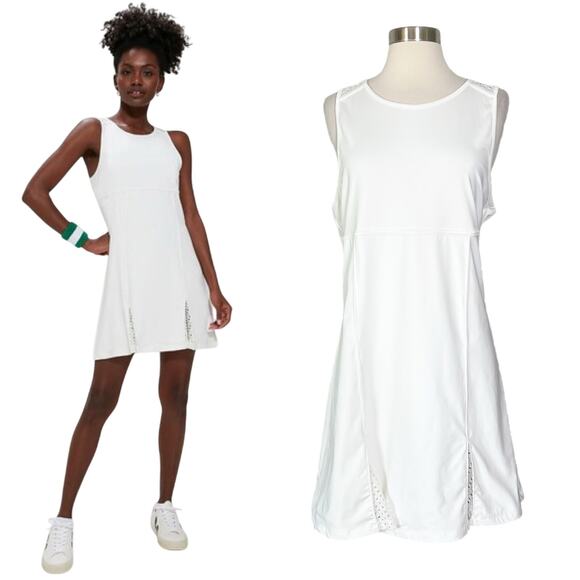 Tuckernuck | Victoria White Active Mesh Plus Size Pleated Active Tennis Dress - Picture 1 of 12